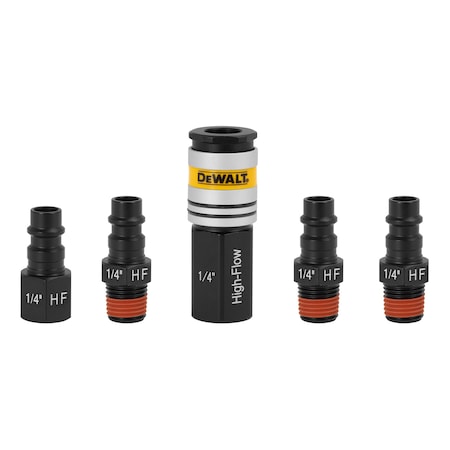 Dewalt HIGH FLOW COUPLER & PLUGS 5 PCS DXCM036-0204
